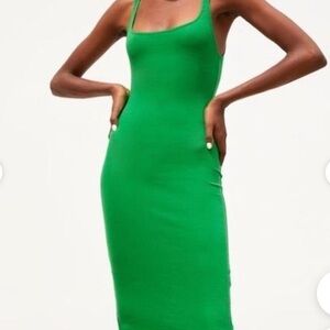 Zara Vibrant Green Midi Dress
